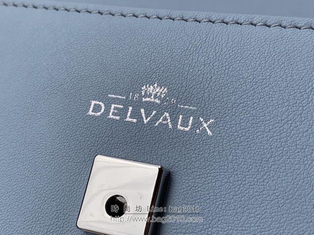 DELVAUX女包 比利時品牌 Tempete手袋 柔軟牛皮 德爾沃女手提包 Mini號手拎包 TP0020晴空藍  fcs1216